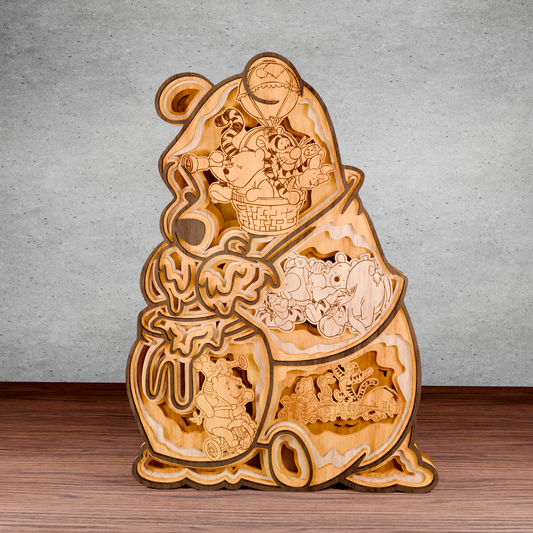 Cute Forest Bear Multilayer SVG 011 – Laser Cut Woodland Friends Silhouette for Nursery Decor, Baby Shower Gift, Kids Room Art