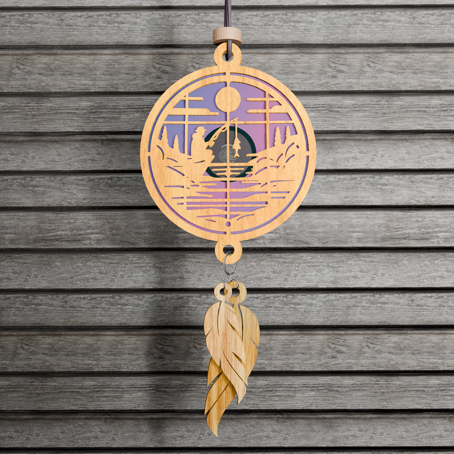 Fishing Suncatcher Download File/Instant Download Suncatcher/Lake Download File/ Laser Cut File SVG DXF/Lake Life Memorial SVG File