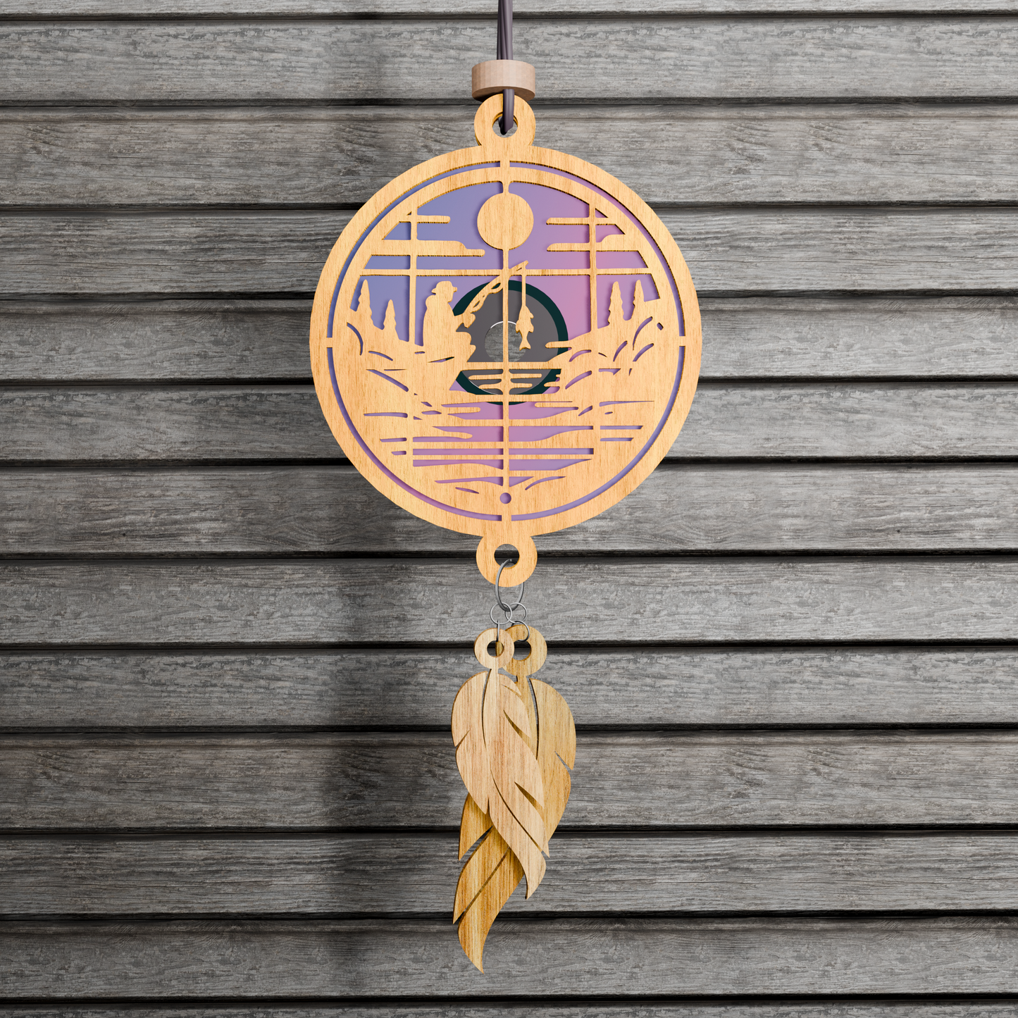 Fishing Suncatcher Download File/Instant Download Suncatcher/Lake Download File/ Laser Cut File SVG DXF/Lake Life Memorial SVG File