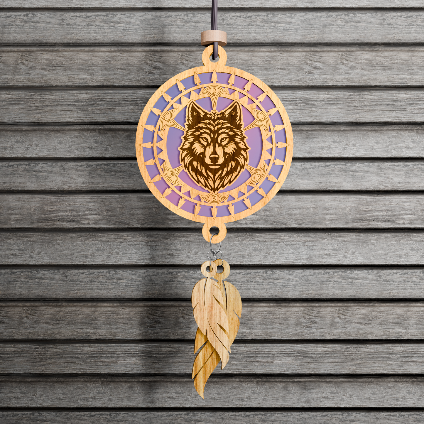 Digital File Wolf Suncatcher | Repurposing DVDs | Laser Cut File | SVG, PDF, EPS | Digital File