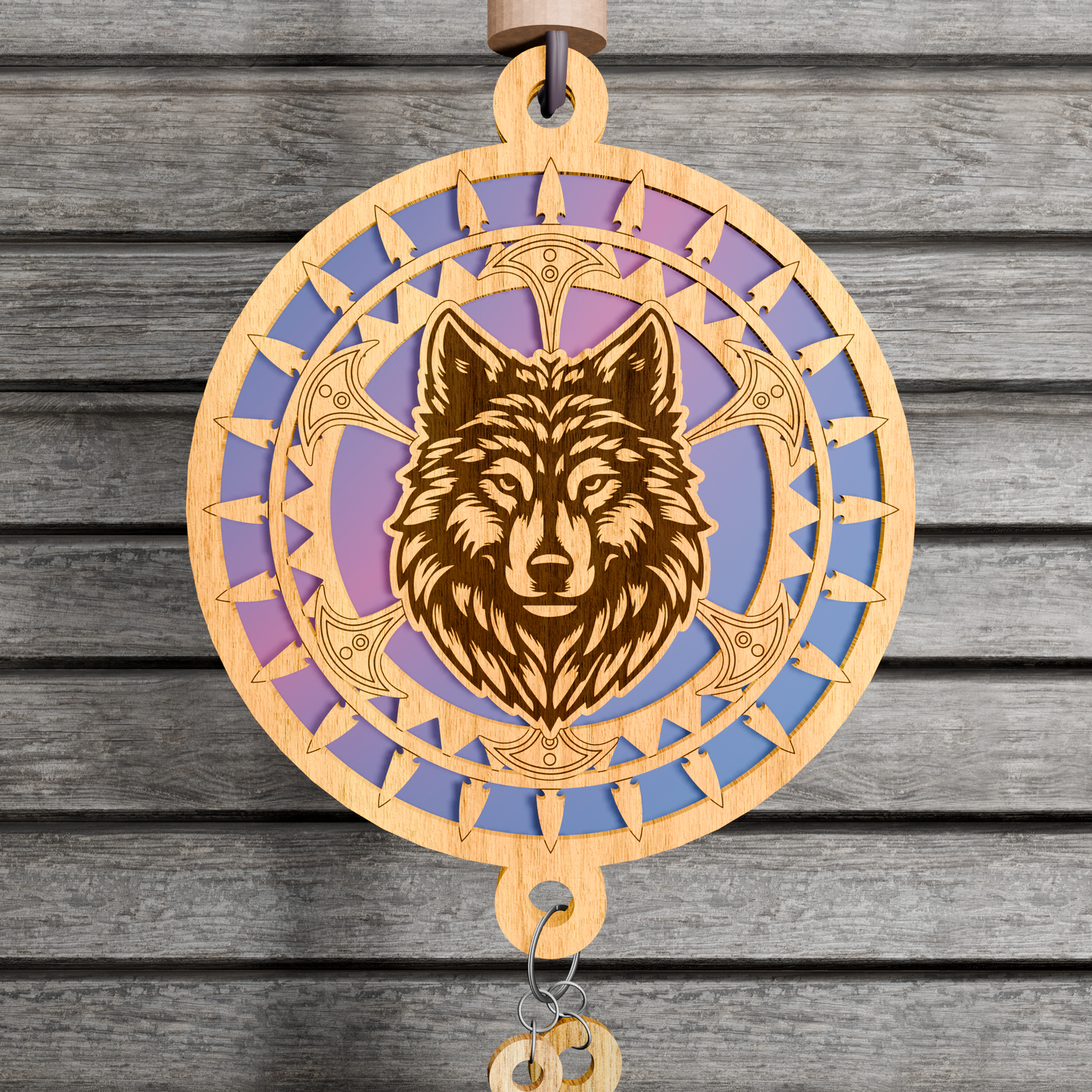 Digital File Wolf Suncatcher | Repurposing DVDs | Laser Cut File | SVG, PDF, EPS | Digital File