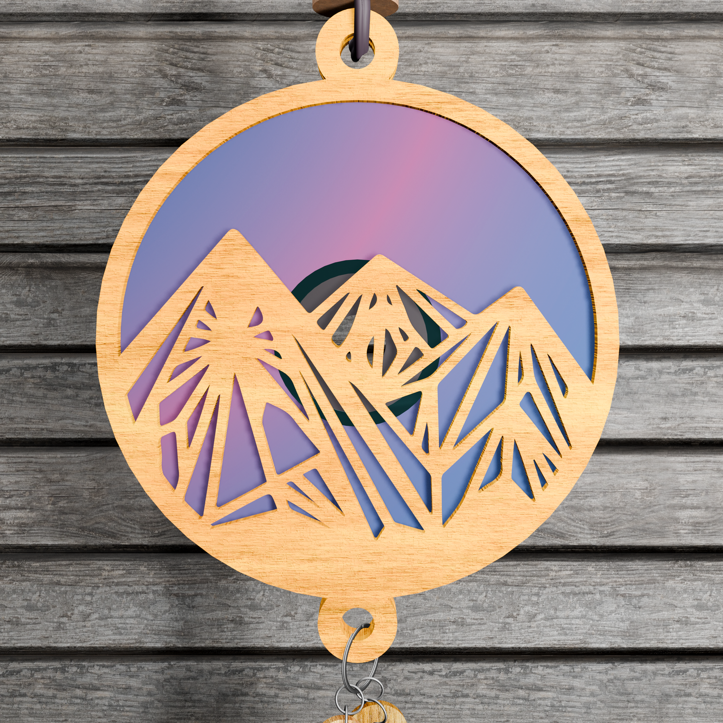 Mountain Suncatcher Ornament SVG Mountain Suncatcher SVG Glowforge Geometric Mountains Suncatcher SVG File For Laser Mountain Ornament Svg