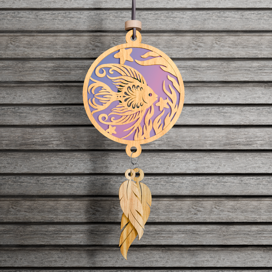 Digital File Angel Fish Suncatcher with Repurposing DVDs | Laser Cut File | SVG, PDF, EPS | Digital File