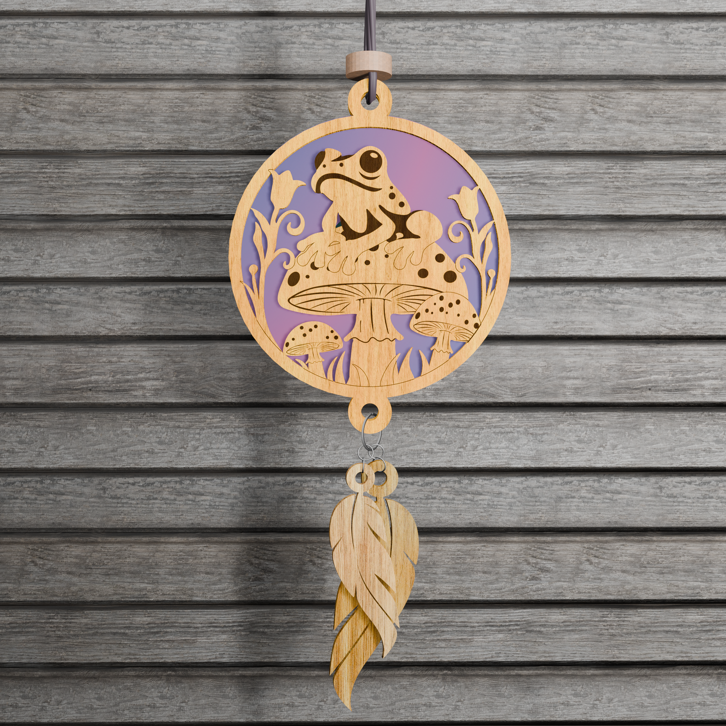 Digital File Frog on a Mushroom Suncatcher | Repurposing DVDs | Laser Cut File | SVG, PDF, EPS | Digital File