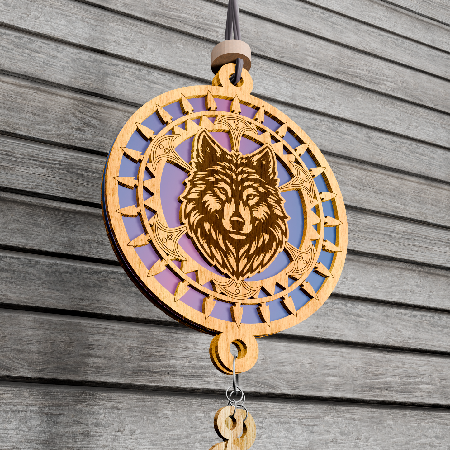 Digital File Wolf Suncatcher | Repurposing DVDs | Laser Cut File | SVG, PDF, EPS | Digital File