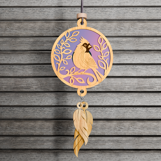Digital File Cardinal Suncatcher | Repurposing DVDs | Laser Cut File | SVG, PDF, EPS | Digital File