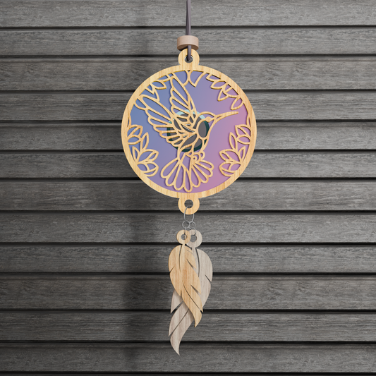 Hummingbird SVG Suncatcher, Dxf, Png, Pdf, Eps, Bird Window Ornament Sun Catcher, Laser Cutter Silhouette Vector Clip Art, Cutting Files