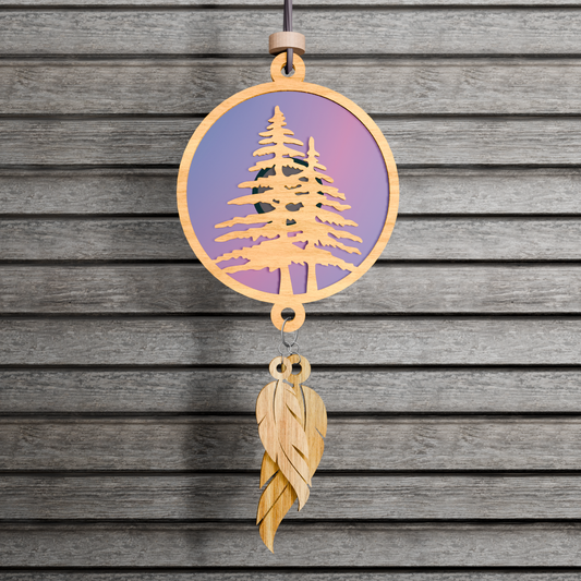 Pine Tree Forest Suncatcher SVG For Glowforge Laser Suncatcher SVG Files Nature Tree Suncatcher Svg Laser File Northern Lights Suncatchers