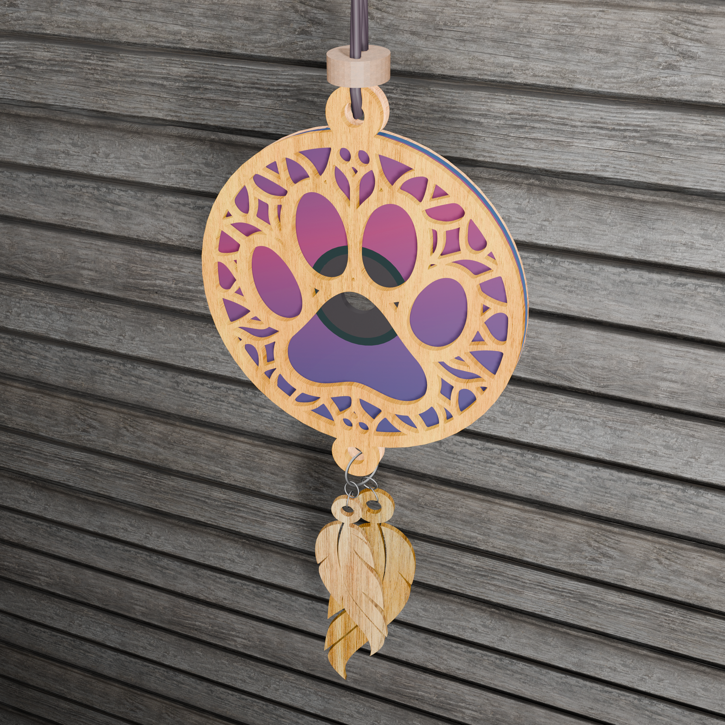 Paw Print Suncatcher SVG, Dxf, Png, Pdf, Eps, Dog Window Ornament Sun Catcher, Laser Cutter Silhouette Vector Clip Art, Cutting Files