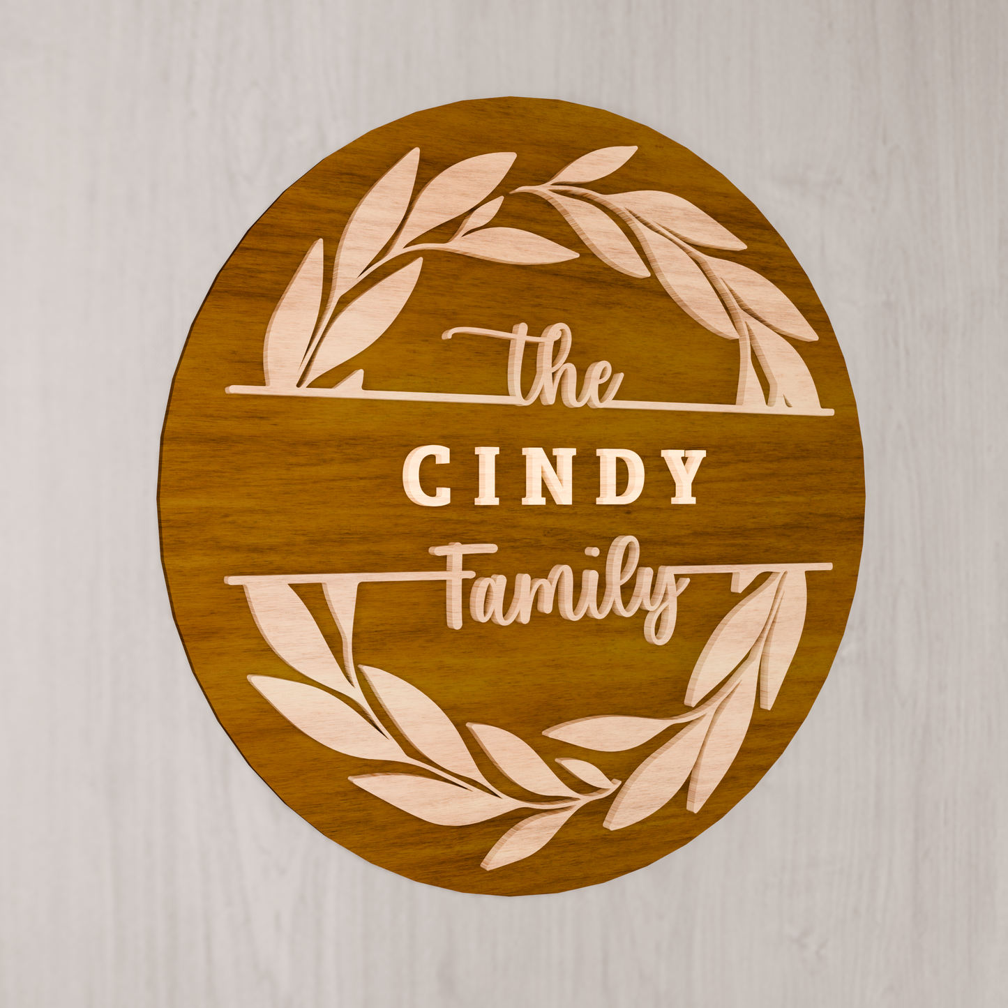 Split Frame Family Name Sign, Digital download, Round door hanger svg, Glowforge laser file, Cricut, Family name frame, Family monogram svg