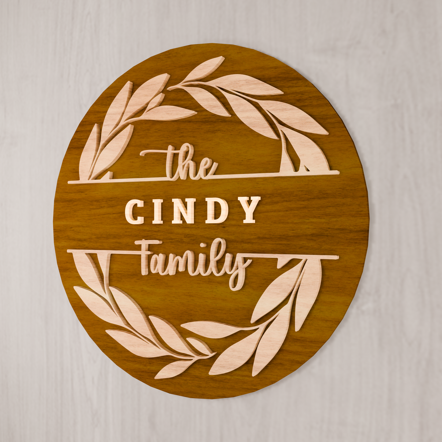 Split Frame Family Name Sign, Digital download, Round door hanger svg, Glowforge laser file, Cricut, Family name frame, Family monogram svg