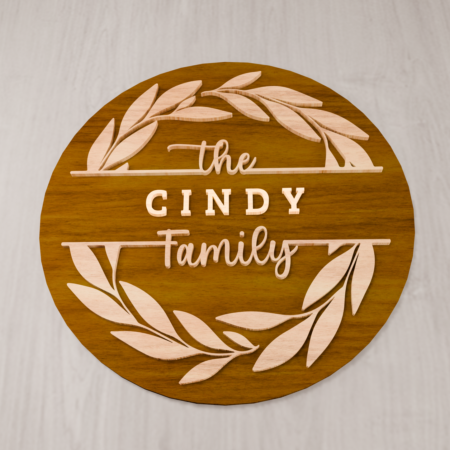 Split Frame Family Name Sign, Digital download, Round door hanger svg, Glowforge laser file, Cricut, Family name frame, Family monogram svg