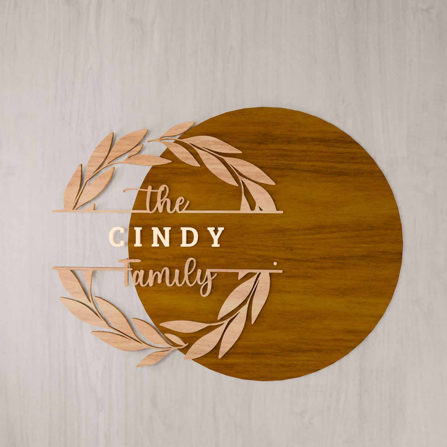 Split Frame Family Name Sign, Digital download, Round door hanger svg, Glowforge laser file, Cricut, Family name frame, Family monogram svg