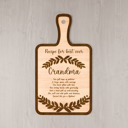 Mother Day Gift Wood, Cutting Board Decoration Frame, Recipe Layered Glowforge Lightburn Digital Download SVG (Copy)