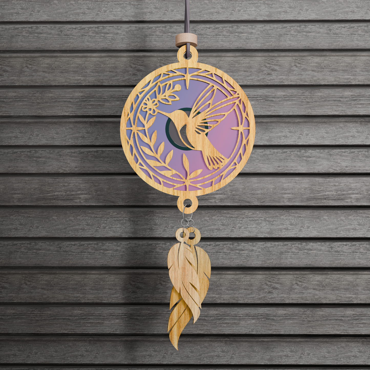 Hummingbird Suncatcher SVG Dxf Png Pdf Eps | Bird Window Ornament Sun Catcher | Laser Cutter Silhouette Vector Clip Art | Cutting Files