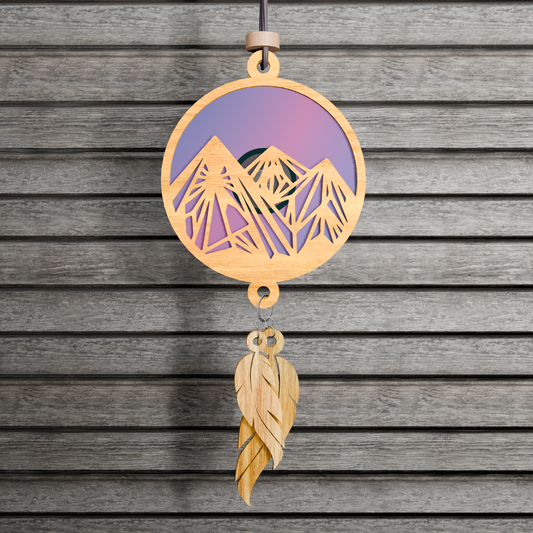 Mountain Suncatcher Ornament SVG Mountain Suncatcher SVG Glowforge Geometric Mountains Suncatcher SVG File For Laser Mountain Ornament Svg